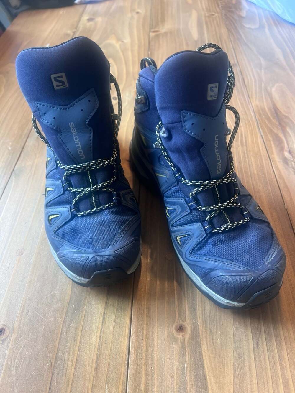 Salomon X Ultra 3 Mid Goretex Hiking Boots Shoes Blue Womens 10.5 Wide